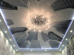 Встроенная подсветка светодиодами в карнизы натяжных потолков