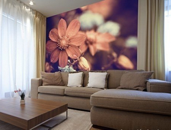 стена с пнорамой цветка